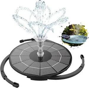 AISITIN Solar Springbrunnen mit 3.5W DIY Abnehmbares Sonnenkollektor, Solar Teichpumpe 2024 Upgrade, Runden Solarbrunnen mit 8 Fontänenstile für Gartenteich,Vogelbad,DIY Wasserspiel,Fisch Tank