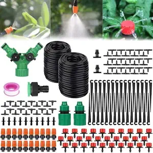 Amzeeniu 149 PCS Bewässerung Kit,30m Garten Micro Drip Bewässerung Automatik Bewässerung Kit Schlauch Tröpfchenbewässerung DIY Gartenbewässerung für Landschaft,Flower Bed,Terrasse Pflanzen 