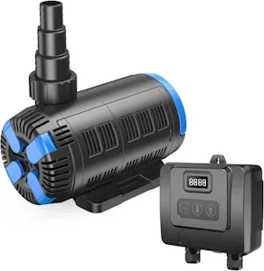 BluFlow 8.000 - Regelbare Teichpumpe - 3.500-8.000 Liter/Stunde, 10-80 Watt - Filterpumpe & Bachlaufpumpe - Ideal für Gartenteich, Fischteich, Springbrunnen & Wasserfall