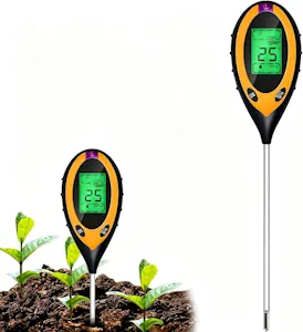 Bodentester, Boden-pH-Messer 4-in-1 Bodenmessgerät für Temperatur/pH/Licht/Feuchtigkeit, Boden-Feuchtigkeitsmessgerät für Pflanzen Gartenarbeit Rasen Garten Landwirtschaft 