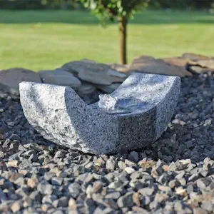 CLGarden Granit Springbrunnen SB15-2 Gartenbrunnen mit LED Beleuchtung Garten Wasserspiel Stein Brunnen