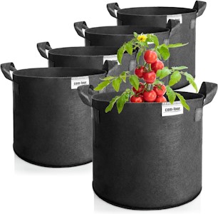 COM-FOUR® 5X Pflanzsack je 60 L für Kartoffeln - Tomaten-Kübel mit Griffen - Pflanztasche - Pflanztopf Tomaten - Pflanzenschutzsack (60 L - 5 Stück)  - Jetzt bei Amazon kaufen*