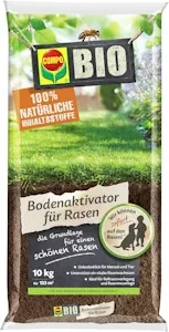 COMPO BIO Bodenaktivator für Rasen, Für Rollrasenverlegung und Rasenneuanlage, Ideal als Ergänzung zu Rasensamen / Grassamen und Rasendünger, 10 kg