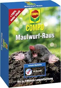 COMPO Maulwurf-Raus, Natürliches Vertreibe- und Fernhaltemittel gegen Maulwürfe, Mit Langzeitwirkung, 200 g