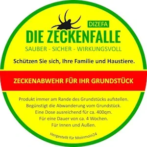Dizefa Die Zeckenfalle (3 Dosen) - Das Original - Zeckenabwehr für ihren Garten I Mittel gegen Zecken I Innovativer Schutz für Mensch & Haustier I FSME & Borreliose Infektion Risiko senken