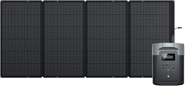 EcoFlow DELTA 2 Max tragbare Powerstation 2048Wh mit 400W Solarpanel, Balkonkraftwerk mit speicher Solaranlage, Schnellladung Solargenerator, für Outdoor, Camping, Wohnmobil, Garten