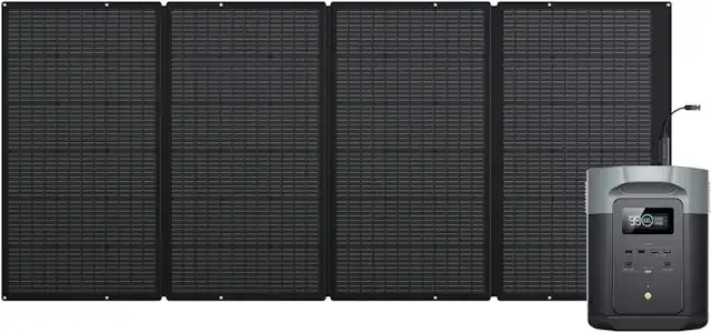 EcoFlow DELTA 2 Max tragbare Powerstation 2048Wh mit 400W Solarpanel, Balkonkraftwerk mit speicher Solaranlage, Schnellladung Solargenerator, für Outdoor, Camping, Wohnmobil, Garten 