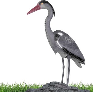 Gardigo® Fischreiher Abwehr - Reiher Figur I Vogelschreck I Gartenfigur zur Vogelabwehr I Mit Erdspieß für sicheren Halt I Reiherschreck Gartenteich Schutz gegen Fischreiher I Gartendeko