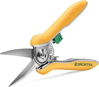 GRÜNTEK Rosen-Pflanzenschere COLIBRI 170 mm Edelstahlklingen mit Zink-Legierung Blumenschere mit Soft-Touch Ergo-Griff, Gartenschere Rosenschere Trimmerschere Bypass