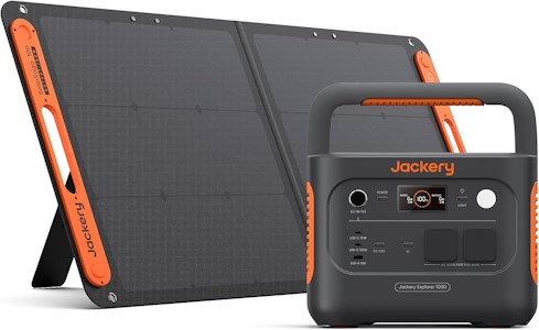 Jackery Solargenerator 1000 v2 mit 100W Solarpanel, 1070Wh LiFePO4 Tragbare Powerstation, 1500W AC/100W USB-C Ausgang, 1 Std. Schnellladung für Outdoor, Off-Grid, RV, Notfall