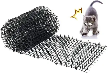 Kyrieval Dornengitter Tier-Barriere Garten Katze Tierabwehr Scat Spike Matte, Anti-Katzen-Netzwerk Graben Stopper Prickle Strip Home Spike Matte