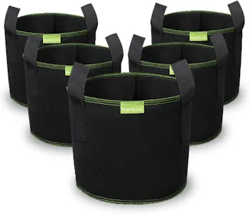 Mactoou 5X 20L Stofftopf, Pflanzsack mit Griffe aus Filzstoff Pflanze Grow Bag für Tomaten, Gemüse, Blumen, Pflanzen - 5 Gallonen 