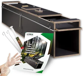 Marderfalle 120cm inkl Lockmittel Holzfalle Lebendfalle Kastenfalle Tierfalle Marderabwehr Falle Marder Braun