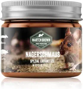 Martenbrown® Nagerschmaus Spezial Lockmittel für Mäuse und Ratten/Bestücken Sie mit diesem knetbaren Mäuseköder Ihre Mäusefallen/Mauslockmitel Rattenlockmittel Mausköder Mittel gegen Mäuse / 200ml