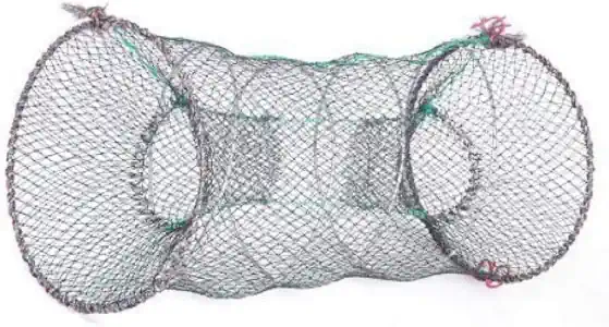 Oulensy Schwarz Dual-Eingang 30x55cm Mesh-Falle für Frosch-Garnele Langusten Hummer