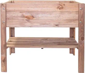 mgc24® Hochbeet - Kiefernholz Dunkelbraun rechteckig, für Garten/Terrasse/Balkon - 80 x 37,6 x 78 cm mit Ablage