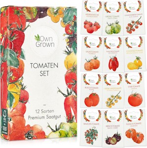 Tomaten Samen Set : 12 Sorten Tomatensamen Set für Garten und Balkon – Tomaten Anzuchtset – Tomatensamen Alte Sorten – Garten Samen Gemüse – Garten Geschenk Set – Alte Tomatensorten Samen OwnGrown