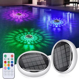 Poolbeleuchtung Unterwasser Solar, RGB Pool Licht Schwimmende [Energieklasse A]