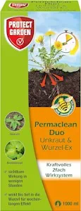PROTECT GARDEN Permaclean Duo Unkraut & Wurzel Ex, Unkrautvernichter mit Zweifachwirkung gegen Unkräuter und Ungräser, 1000 ml Konzentrat