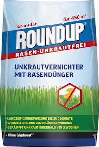 Roundup Rasen-Unkrautfrei Rasendünger, 2in1, Unkrautvernichter plus Dünger mit 100 Tage Langzeitwirkung, 9 kg für 450 m²  - Jetzt bei Amazon kaufen*