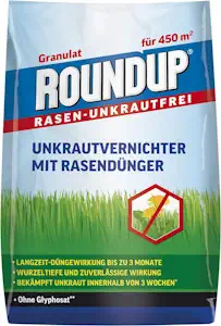 Roundup Rasen-Unkrautfrei Rasendünger, 2in1, Unkrautvernichter plus Dünger mit 100 Tage Langzeitwirkung, 9 kg für 450 m²
