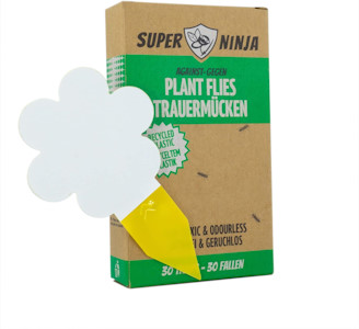 Super Ninja Trauermücken Bekämpfen mit Gelbsticker - 30 Stück - Hochwirksame und Ökologische Gelbtafeln für EIN Trauermückenfrei Haus - Einfache Anwendung - Bis zu 3 Monate