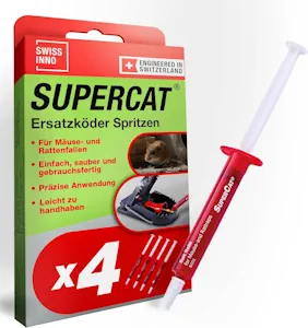 SWISSINNO Ersatzköder Spritze SuperCat Erdnussbutter Mäuse Ratten 4 St