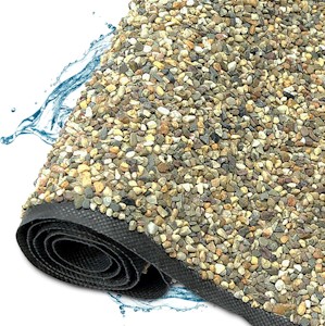 TeichVision – Hochwertige Steinfolie für Teichrand, Teichufer und Bachlauf/Teichumrandung/Steinfolie für Teich in verschiedenen Größen – 0,4 m x 1 m - Sandfarben