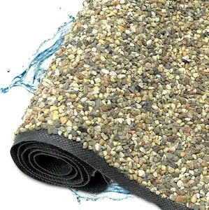 TeichVision – Hochwertige Steinfolie für Teichrand, Teichufer und Bachlauf/Teichumrandung/Steinfolie für Teich in verschiedenen Größen – 0,4 m x 1 m - Sandfarben 