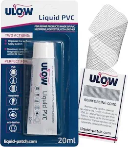 Ulow Flüssiges PVC - Reparaturset für Schlauchboote Sup Flickzeug für Pool Whirlpool Spa kleber und Flicken Luftmatratzen Wasserbett Luftbett Airtrack Wathose funktioniert auf Allen PVC Materialien
