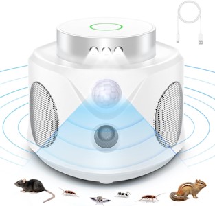 Ultraschall Mäuseabwehr Mäuseschreck, Rattenabwehr Ultraschall Gegen Mäuse Vertreiben Mäusevertreiber, 4 Modi & Stroboskoplicht Ultraschall Schädlingsbekämpfer Gegen Ratten Rattenschreck im garten