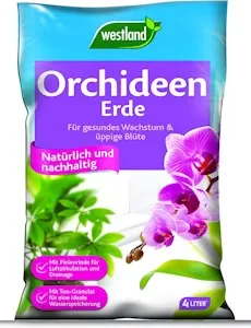 Westland Orchideen Erde, 4 l – Blumenerde für gesundes Wachstum, Pinienrinde und Tongranulat für eine ideale Wasser- und Nährstoffverteilung