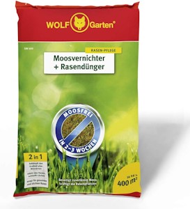 WOLF Garten WOLF-Garten - Moosvernichter und Rasendünger - SW 400 - 14 kg für 400 m² - 3841040