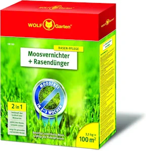 WOLF Garten WOLF-Garten - Moosvernichter und Rasendünger - SW 100 - 3,5 kg für 100 m² - 3841020, rot